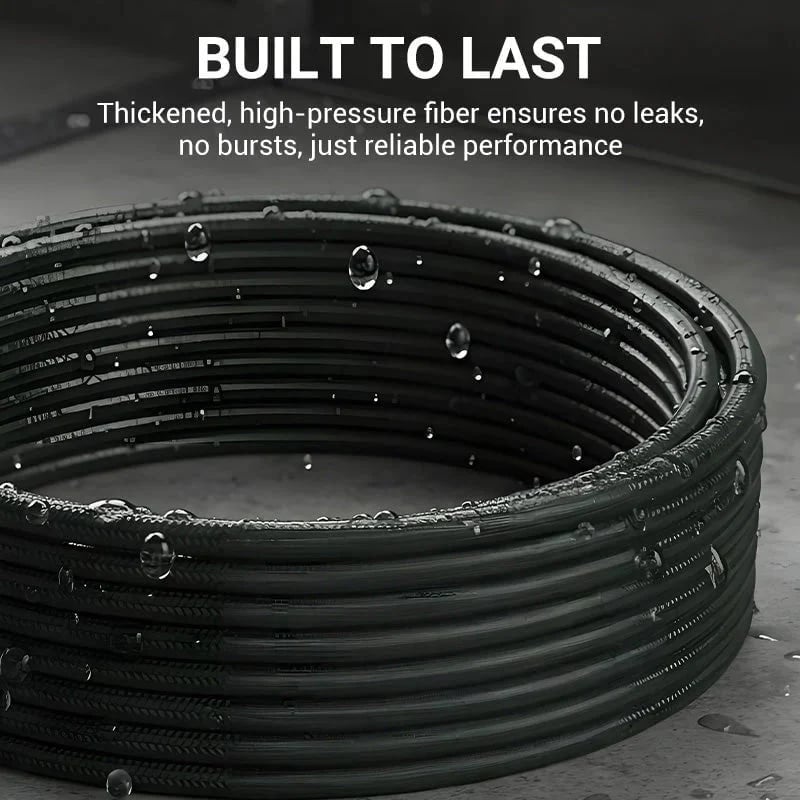 💧 Triple-layer burst-proof hose – PVC & stainless steel. Universal connector, easy install. Perfect for heavy-duty cleaning! 🚿🔧