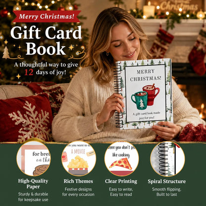 🔥⏰ LAST DAY SALE ONLY￡9.99!! 🎅Christmas Gift Card Booklet -👍DIY Spiral-Bound Christmas Gift Card Holder Book