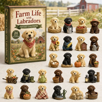 CHRISMAST KICKOFF 48% OFF - 2026 Farm Labrador Baby Blind Box - 24-Day Festive Countdown, Acrylic Charms Blind Box - Gift For Dog Lovers