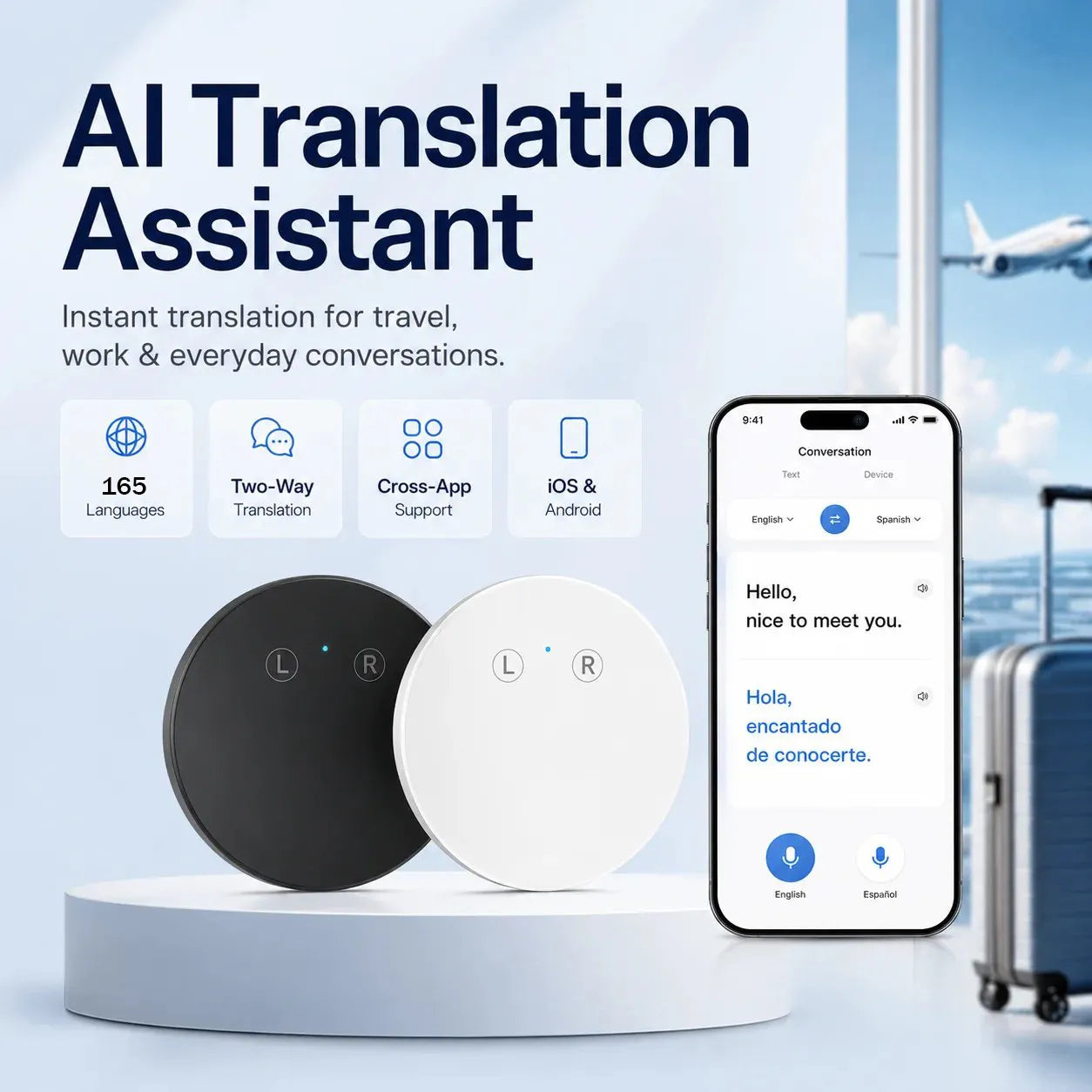 AI Pocket Translator – Real-Time Two-Way Voice Translation in 165+ Languages