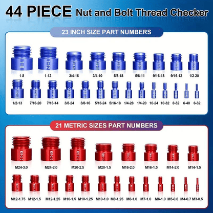 🔥44Pcs Alloy Nut and Bolt Thread Inspector Charge🔩