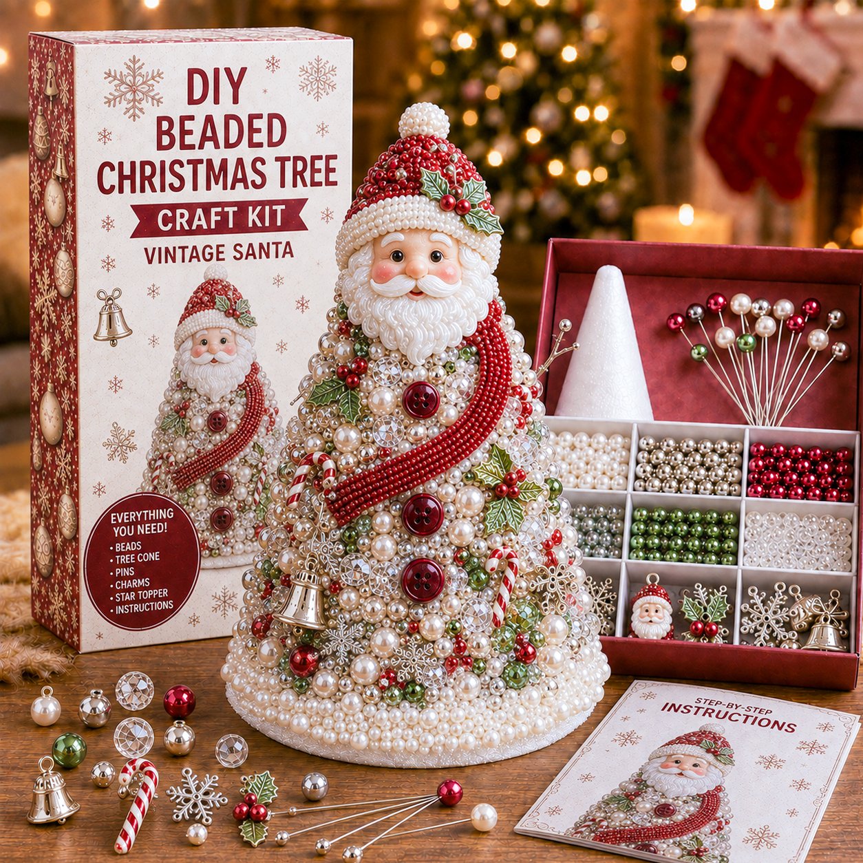 🔥Last Day 49% OFF - 🎄✨ DIY Beaded Christmas Tree Craft Kit