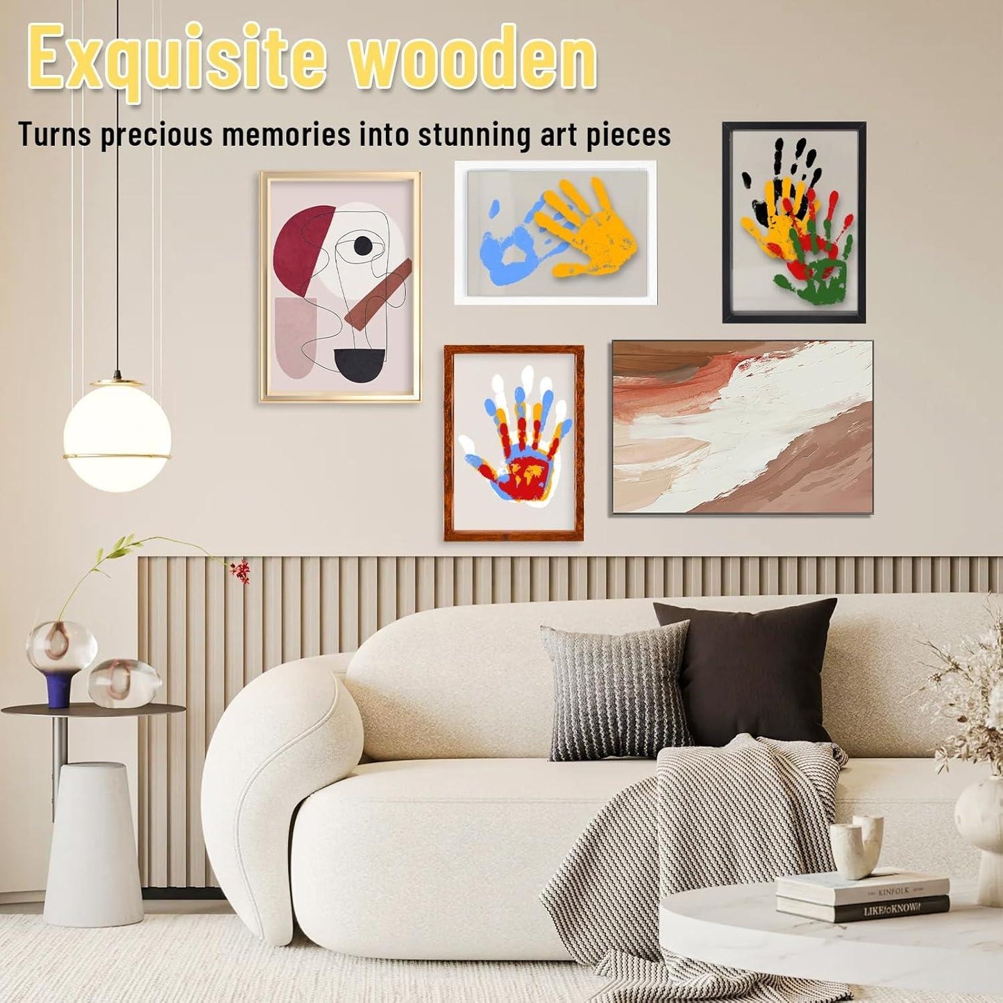 DIY Wooden Transparent Handprint Frame Set