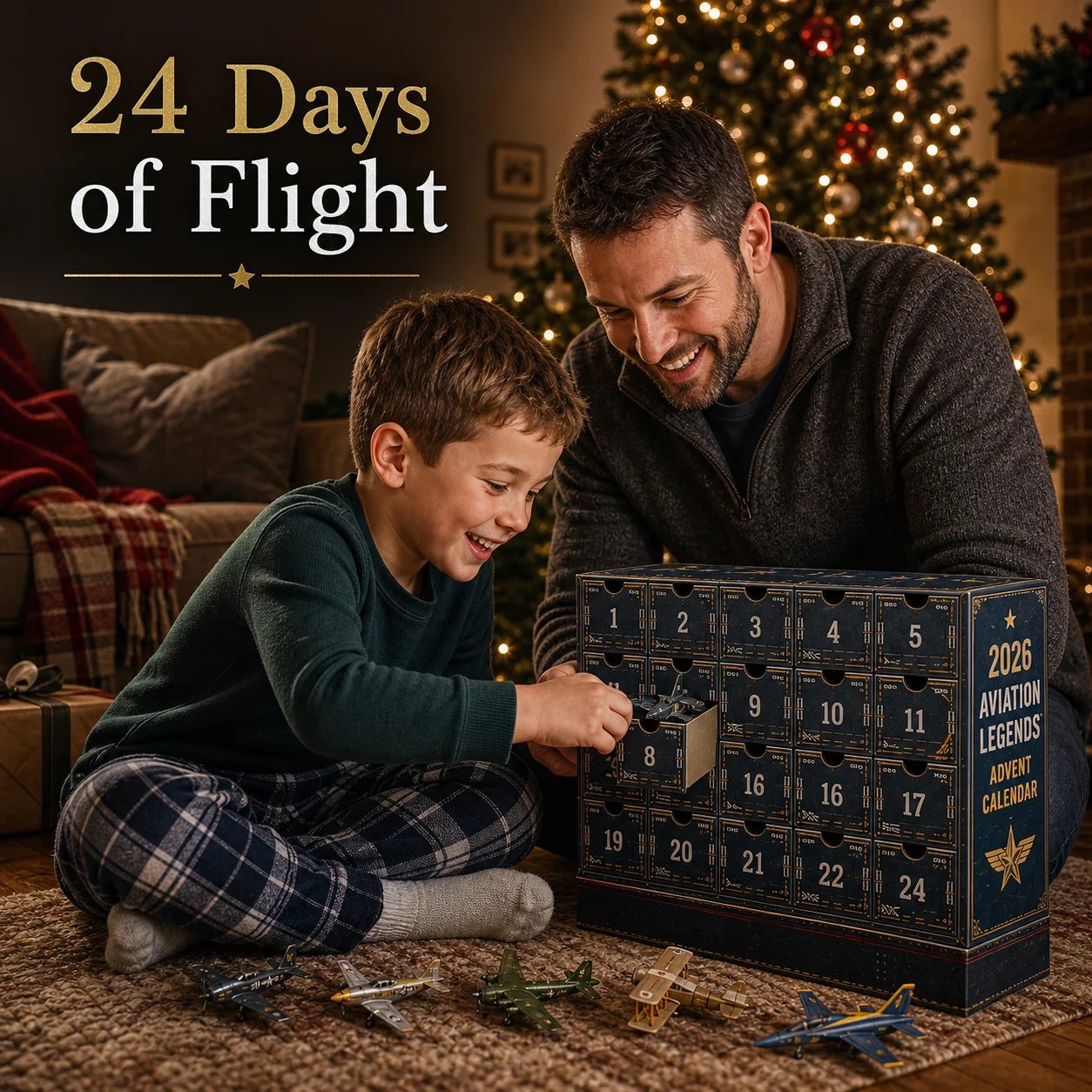 🎄LAST DAY 49% OFF -💥2026 Aviation Legends 24-Day Aircraft Advent Calendar – 24 Collectible Airplane Surprises for Aviation Fans