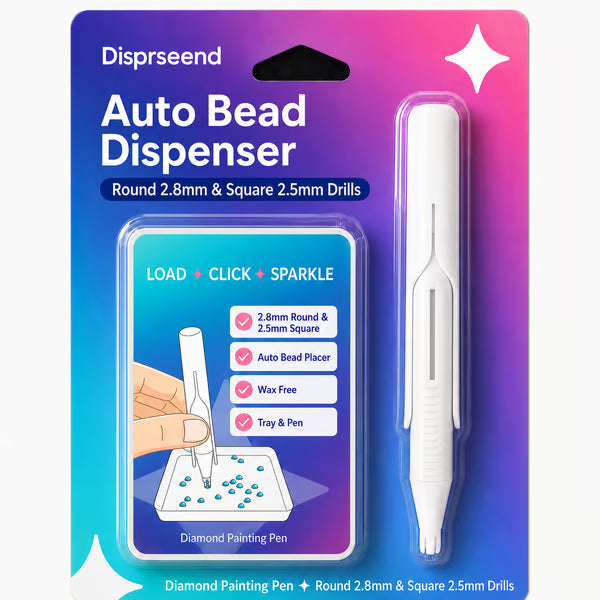 🔥 Last Day 49% OFF – 💎 Automatic Diamond Painting Bead Dispenser Pen & Tray Set