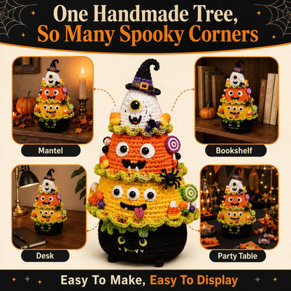 Halloween Tree DIY Crochet Kit | All-In-One Kit for a Layered 7-Inch Spooky Tabletop Decoration 🧶👻✨