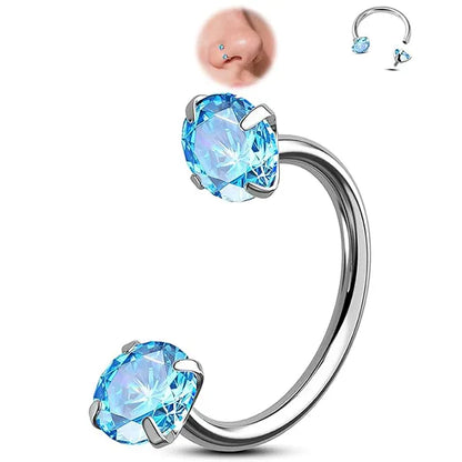 🔥Horseshoe Gem Nose Ring – Internally Threaded & Comfortable
