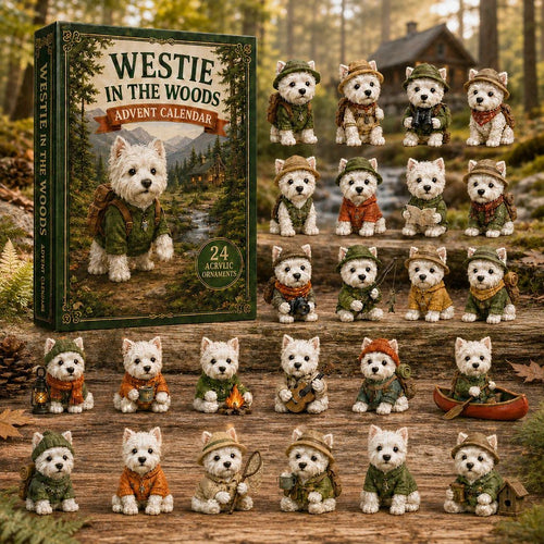 🎄Last Day 49% OFF –✨3D Westie In The Woods Advent Calendar 2026 - 24-Day Festive Countdown - Gift For Dog Lovers
