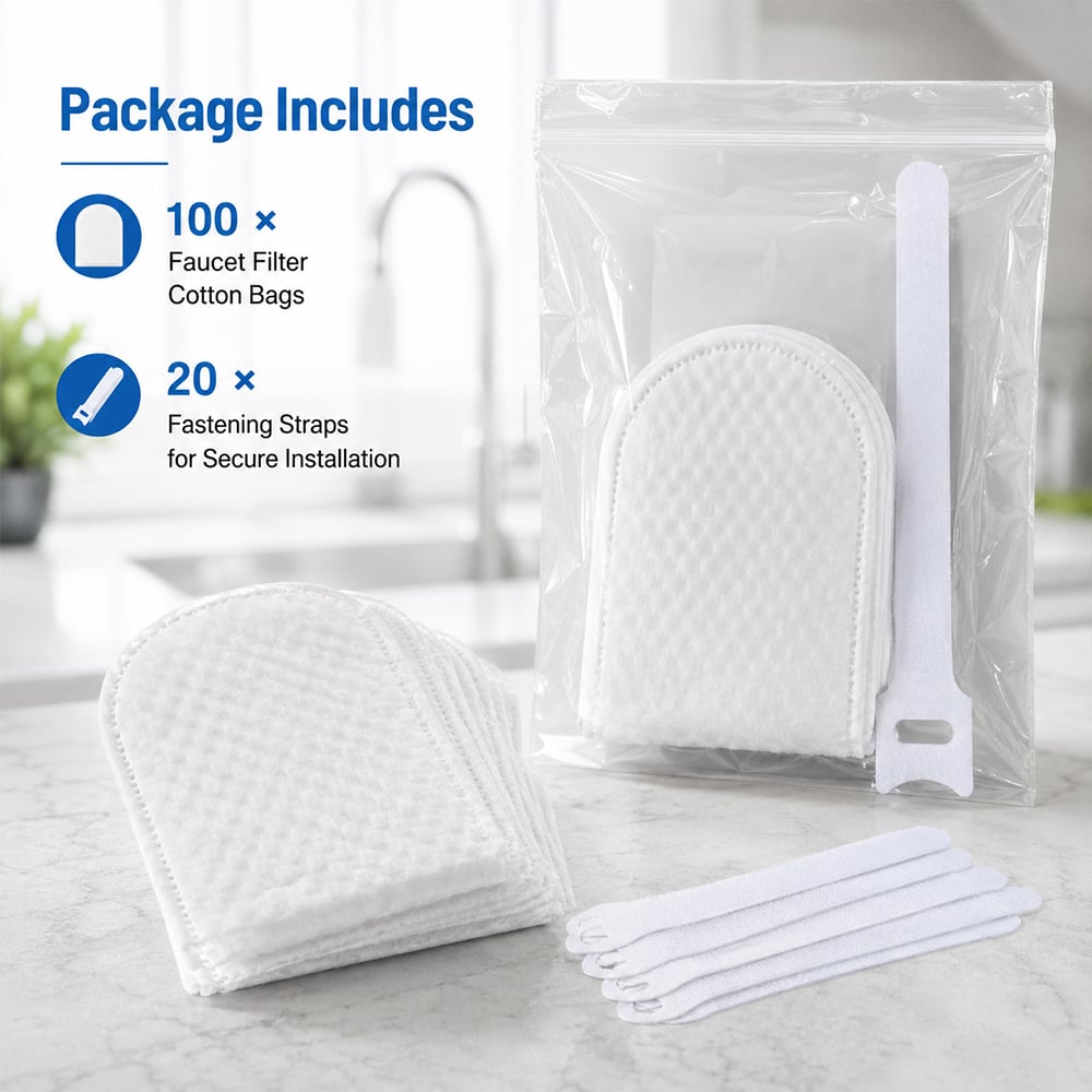 Faucet Filter Cotton Bags - Universal, 200 PCS Splash-Proof Faucet Filter Set🌟