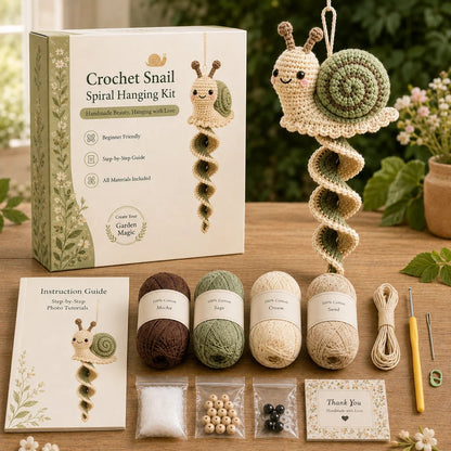 🦋🧶Crochet Spiral Hanging Kit – Beginner-Friendly DIY Garden Animal Decor 🍃