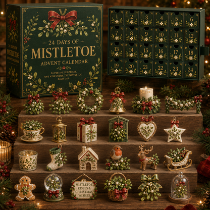 CHRISTMAS KICKOFF 49% OFF - 2026 Days of Mistletoe Blind Box - 24‑Day Festive Countdown, Mistletoe Themed Collectible Miniatures Blind Box - Gift For Christmas Holiday Lovers