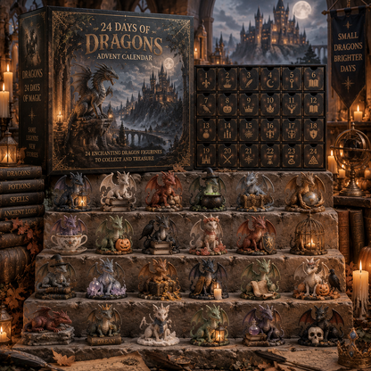 CHRISTMAS KICKOFF 49% OFF - 2026 Days of Dragons Blind Box - 24‑Day Festive Countdown, Dragon‑Themed Collectible Miniatures Blind Box - Gift For Fantasy & Dragon Lovers