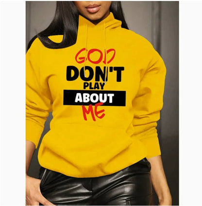 Women's Front Slogan Letter Print Hooded Sweatshirt a?? Casual Graphic Pullover, Trendy Statement Hoodie