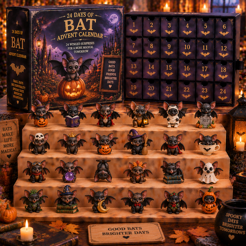CHRISTMAS KICKOFF 49% OFF - 2026 Days of Bat Blind Box - 24‑Day Festive Countdown, Bat Themed Collectible Miniatures Blind Box - Gift For Spooky‑Cute Collectors