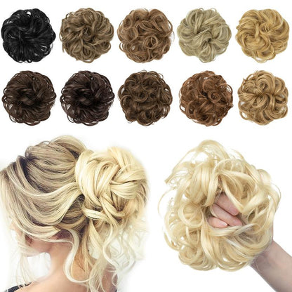 💗LAST DAY - BUY 1 GET 1 FREE + FREE GIFT!!💗Messy Curly Hair Bun Scrunchie Extensions