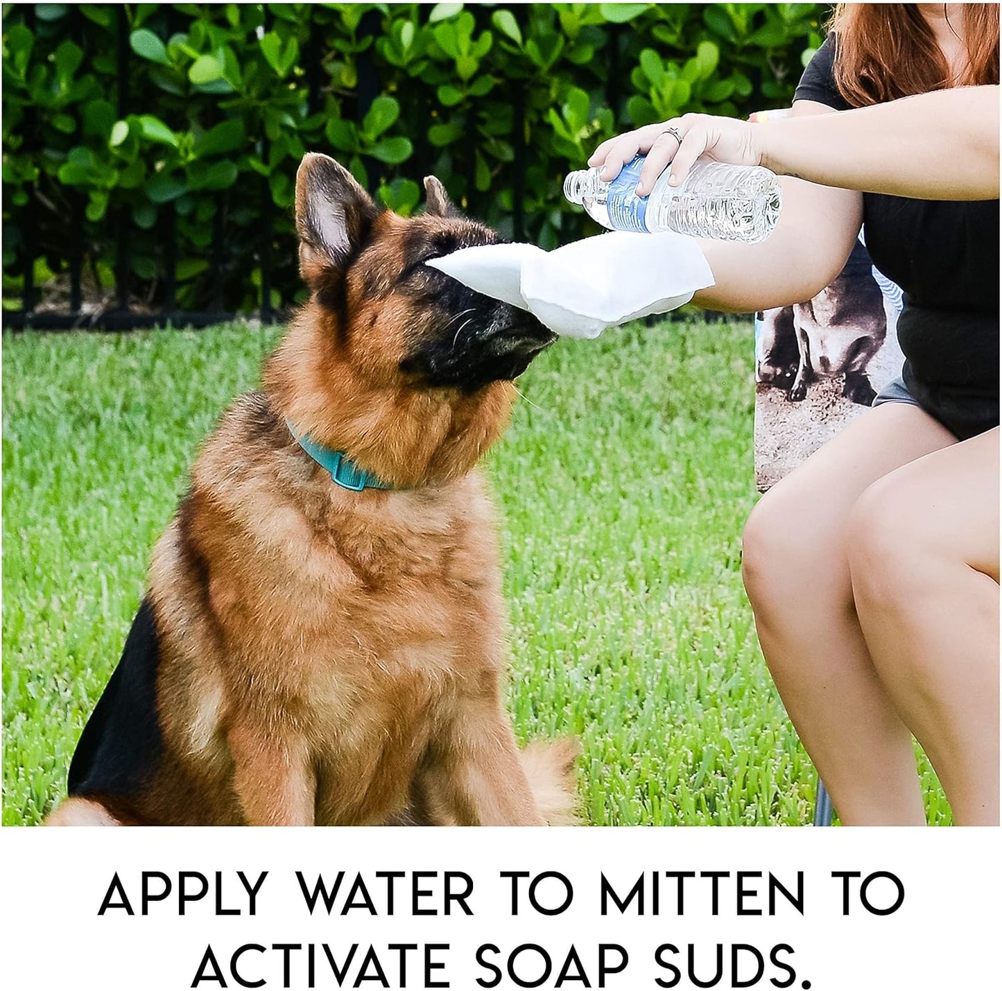 🔥Rinse-Free Dog Shampoo Mitts – Hypoallergenic Pet Bath Wipes, 6 Packs