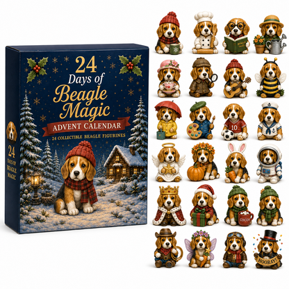 Beagle Magic Advent Calendar 2026 – 24 Days of Unique Beagle Miniature Collectibles, 24 Cute Holiday