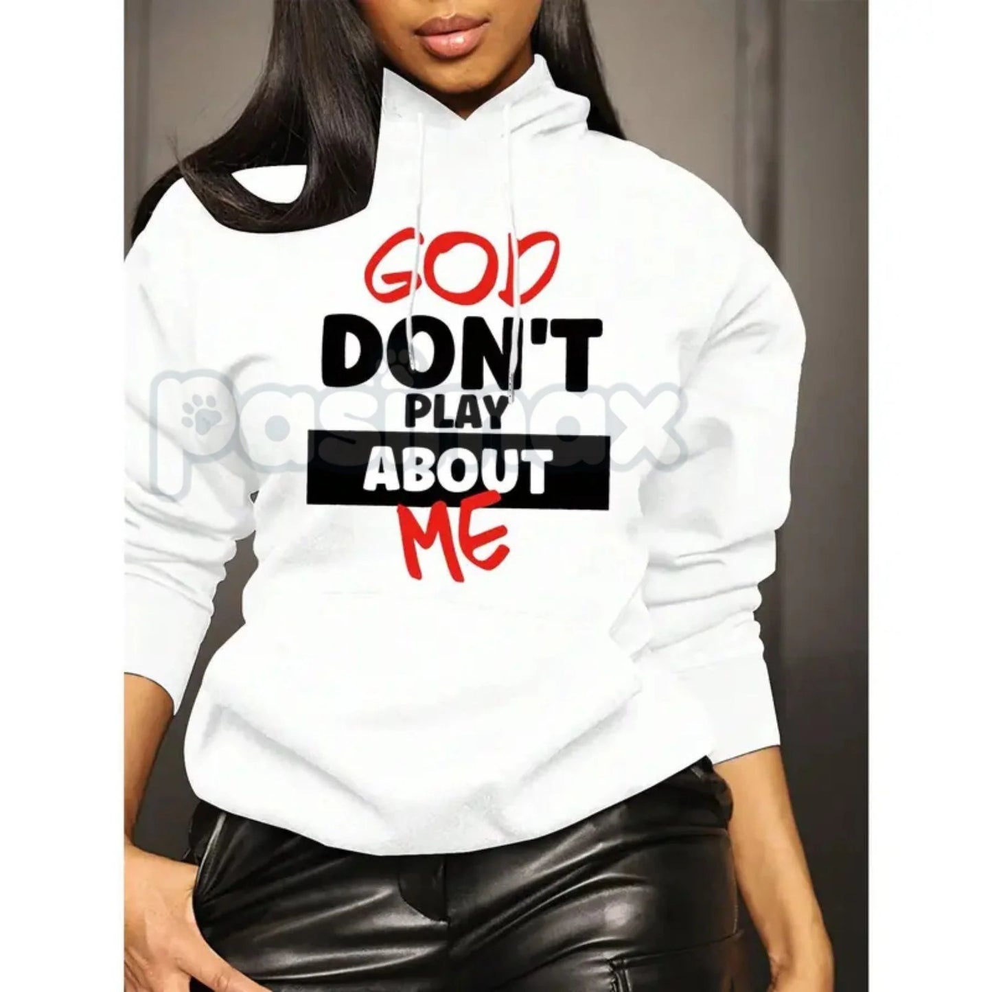 Women's Front Slogan Letter Print Hooded Sweatshirt a?? Casual Graphic Pullover, Trendy Statement Hoodie