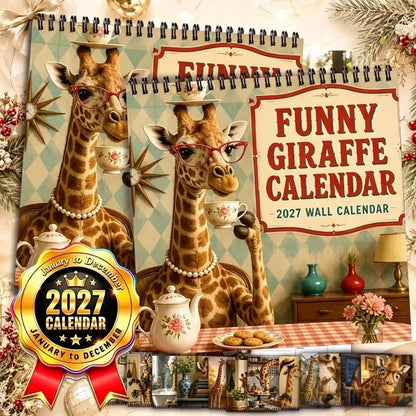 2027 Funny Giraffe Wall Calendar – 12 Months of Tea, Sass & Long-Necked Laughs
