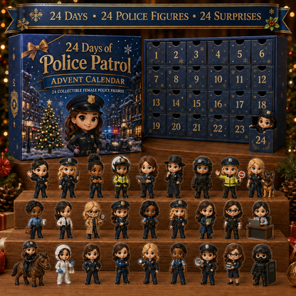 CHRISTMAS KICKOFF 49% OFF - 2026 Police Patrol Blind Box - 24‑Day Festive Countdown, Police Figures Blind Box - Gift For Police Enthusiasts