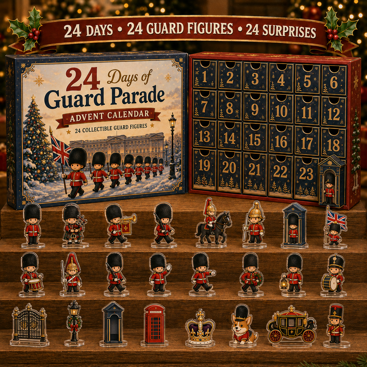 CHRISTMAS KICKOFF 49% OFF - 2026 Guard Parade Blind Box - 24‑Day Festive Countdown, Guard Figures Blind Box - Gift For Royal Guard Enthusiasts