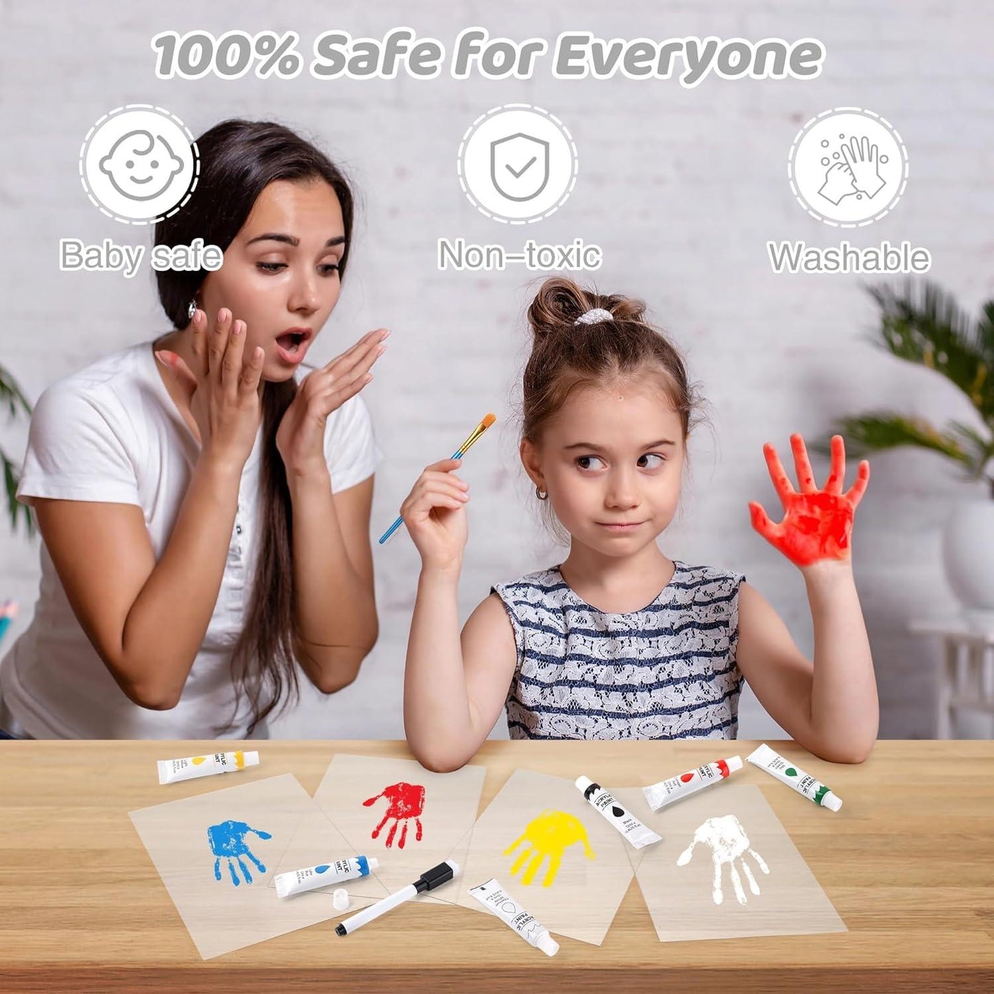 DIY Wooden Transparent Handprint Frame Set