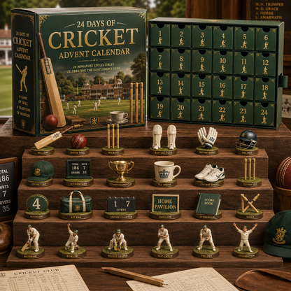 CHRISTMAS KICKOFF 49% OFF - 2026 Days of Cricket Blind Box - 24‑Day Festive Countdown, Cricket Themed Collectible Miniatures Blind Box - Gift For Cricket Sport Lovers