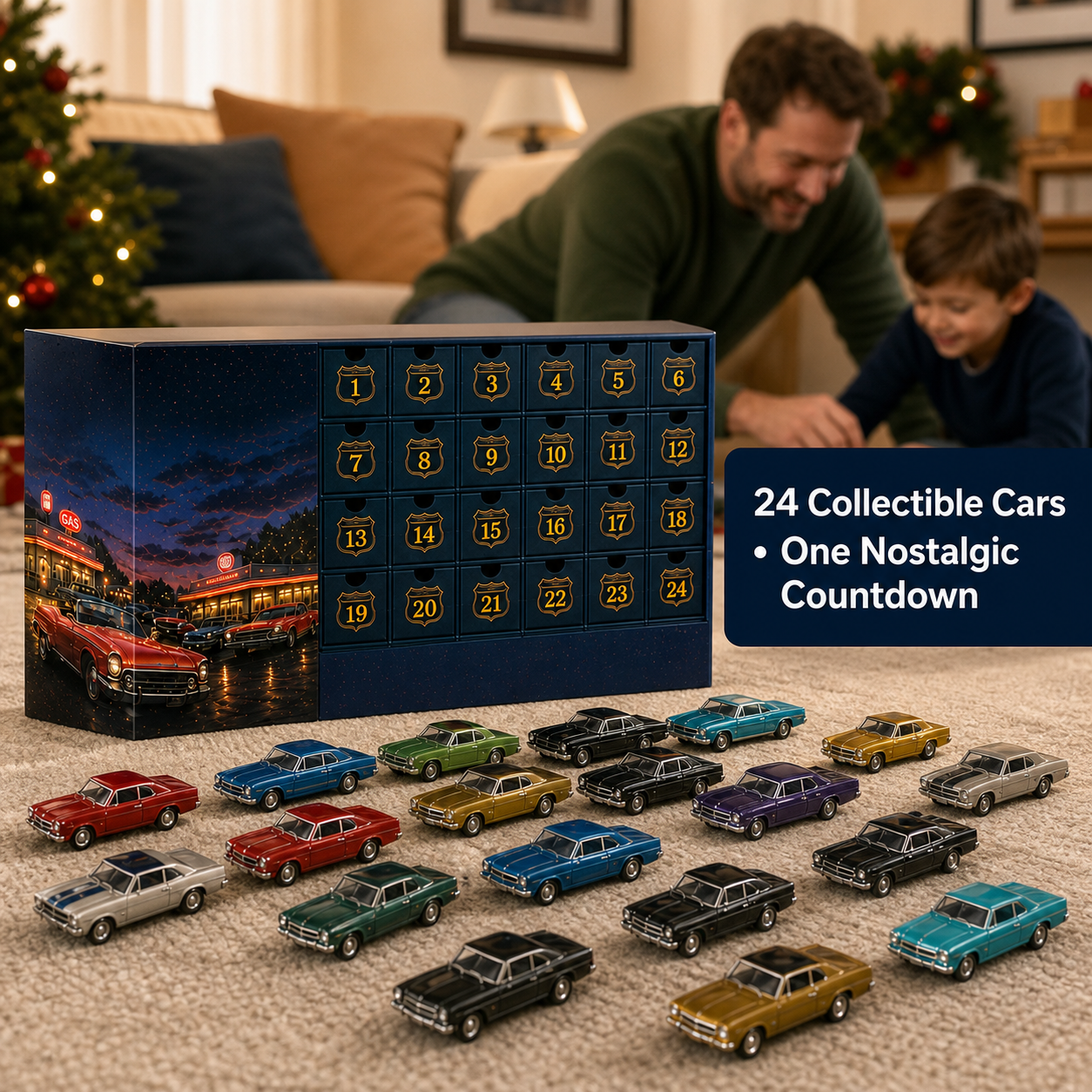 24 Days of Classic American Cars Advent Calendar – 24 Vintage Ride Collectibles for Car Lovers