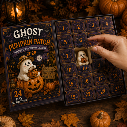 Ghost in the Pumpkin Patch Advent Calendar 2027 – 24 Unique Halloween Ghost Miniatures,
