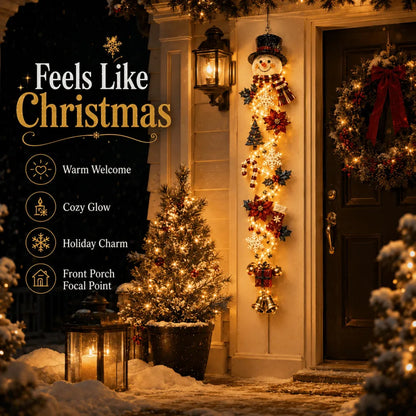 🎄Glowing Christmas Door Hanger – Light-Up Vertical Holiday Decor with Festive Designs
