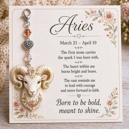 ✨ 12 Zodiac Birthstone Charm Keepsake Card