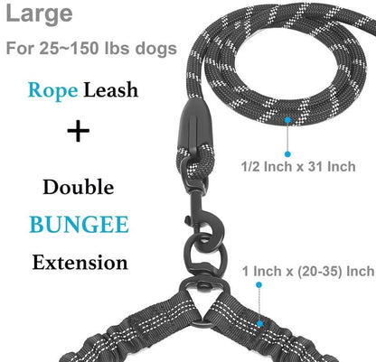 🐕Heavy Duty Dog Leash with Shock Absorbing Bungee