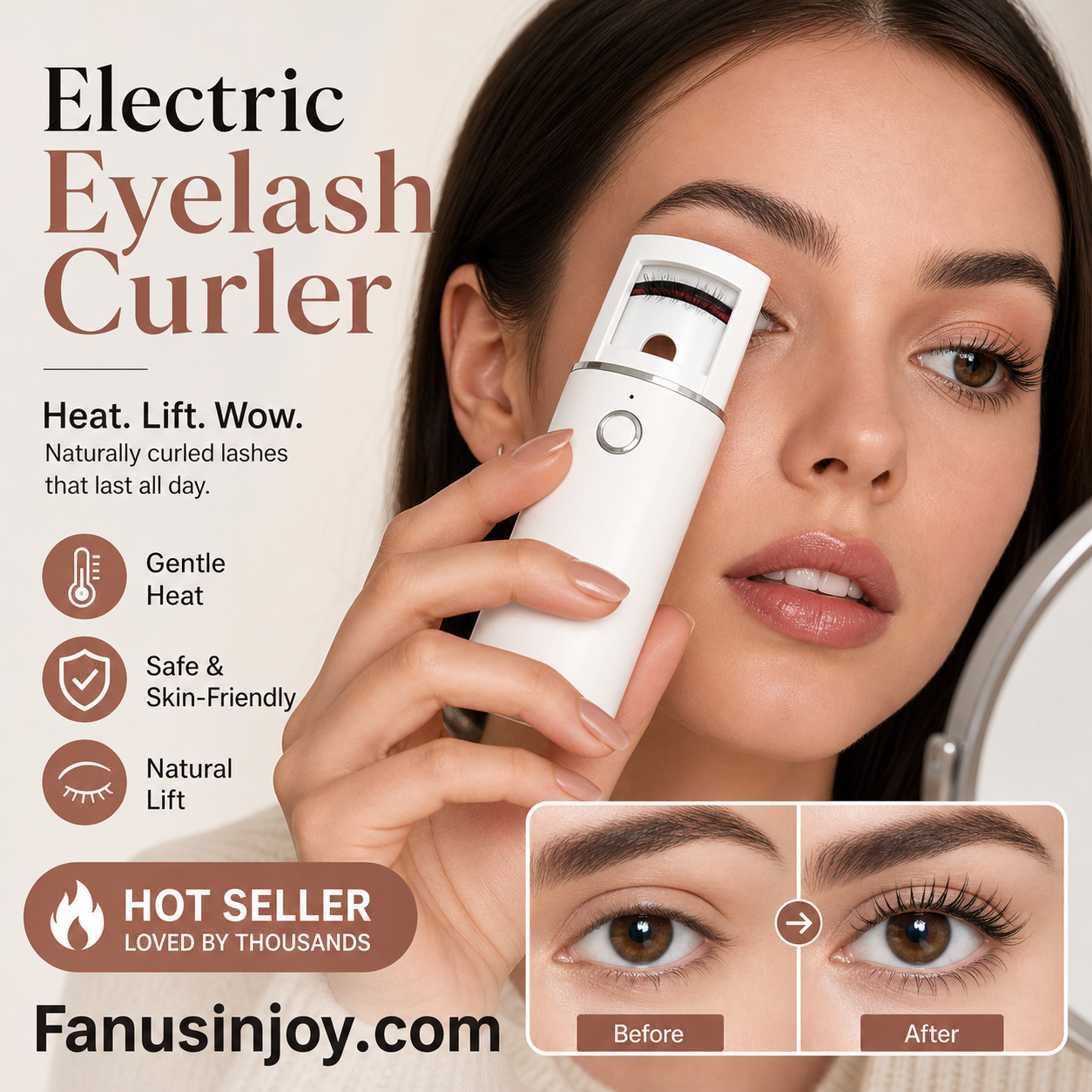 🔥Surprise 50% OFF👩🏻‍🏭Get gorgeous eyelashes back！✨️Rechargeable Electric Heated Eyelash Curler