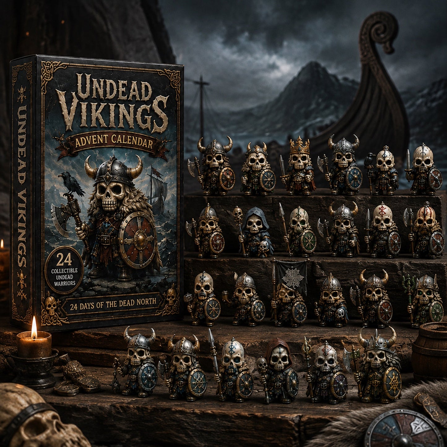 Undead Vikings Advent Calendar 2027 - 24-Day Festive Countdown, Acrylic Charms Blind Box