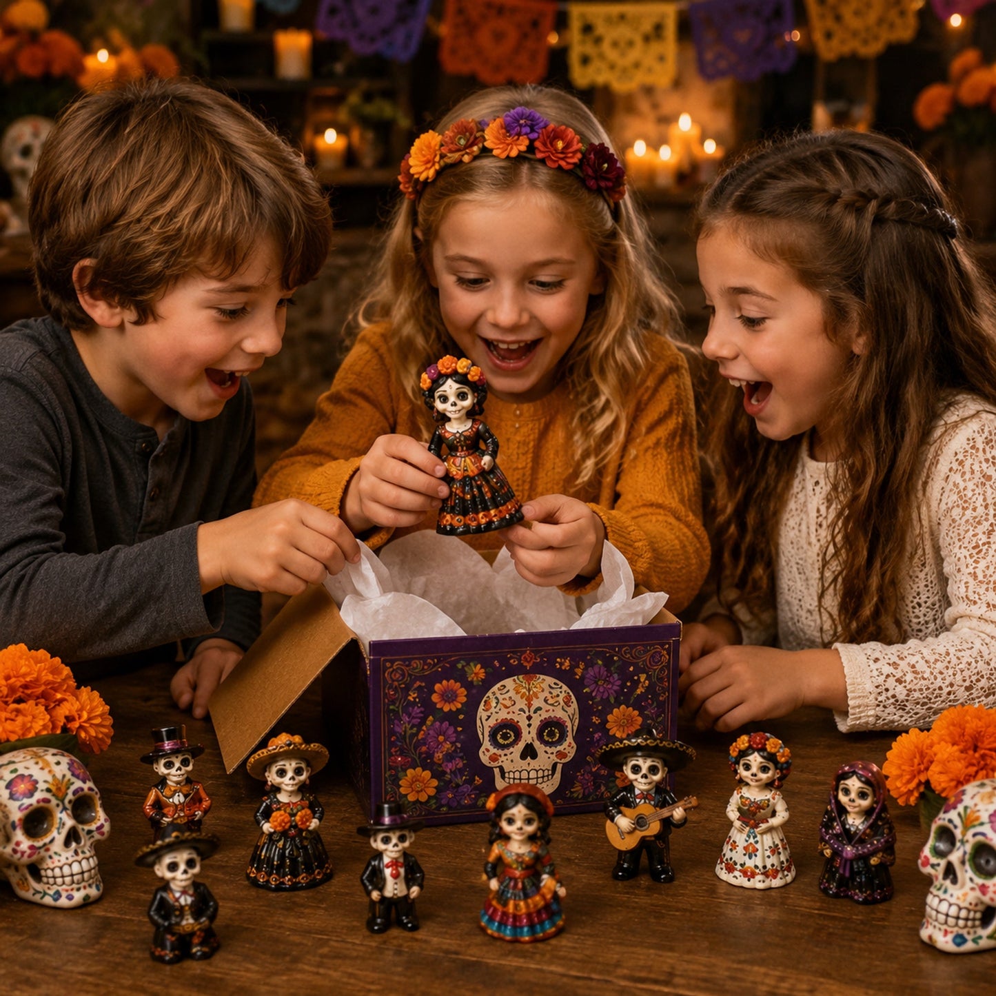 CHRISTMAS KICKOFF 49% OFF - 2026 Day of the Dead Costume Blind Box - 24‑Day Festive Countdown, Acrylic Ornaments Blind Box - Gift For Mexican Culture Lovers