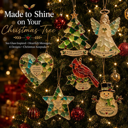 🎄 Sea Glass Christmas Blessing Ornaments