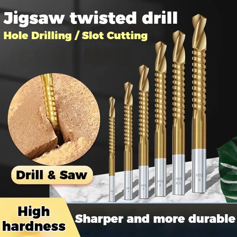 6PCS Titanium-Plated High-Speed Steel Drill Bits Set
