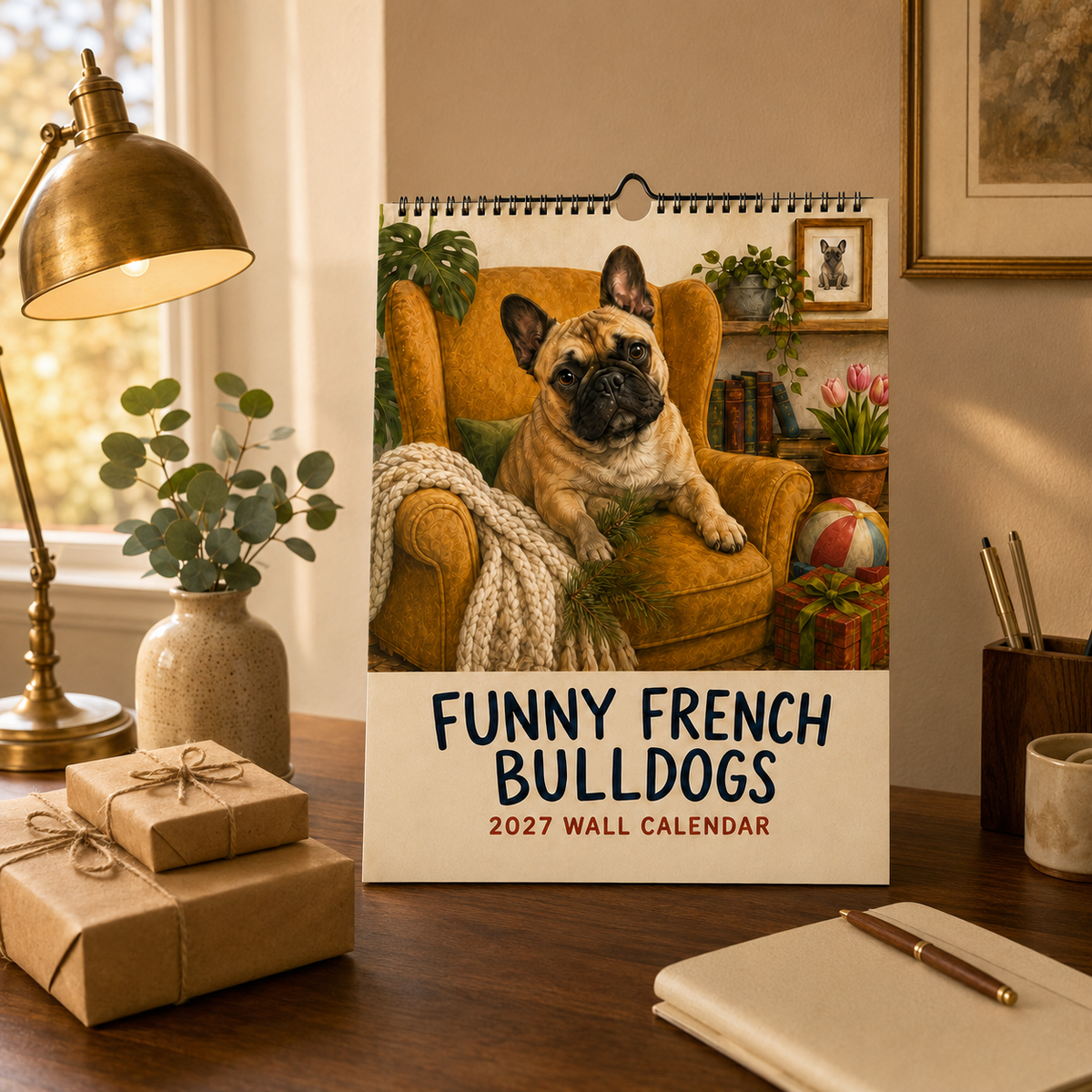 🐾 Funny French Bulldogs 2027 Wall Calendar – 12 Months of Charming Frenchie Moments