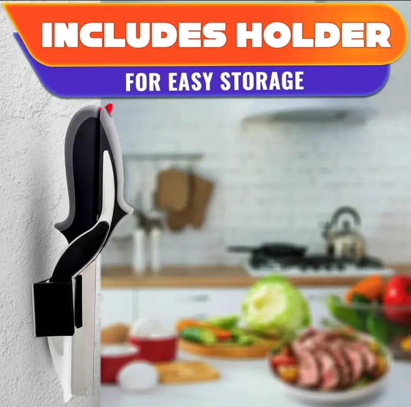 ✂️ 2 in 1 Kitchen Scissors for Food - Stainless Steel Cutting Board Scissors with Safety Lock