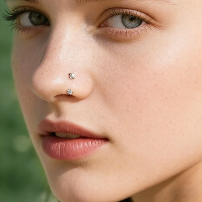 🔥Horseshoe Gem Nose Ring – Internally Threaded & Comfortable