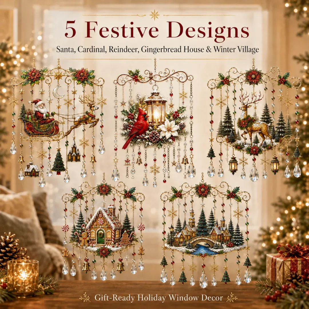 🔥Last Day 49% OFF - Handmade Christmas Stained Glass Window Hanging