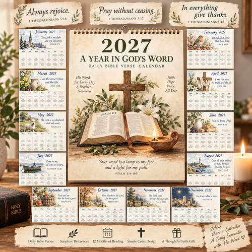 2027 A Year In God’s Word A4 Hanging Calendar