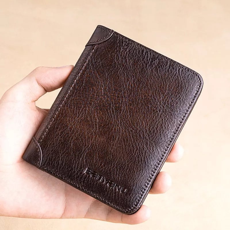💼 FLASH 50% OFF SALE! Minimalist RFID Blocking Leather Wallet for Men – Slim Genuine Cowhide Wallet for Everyday Carry