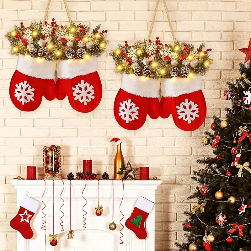 🎅 Flashing Christmas Glove Wreath · Create a warm and cosy Christmas atmosphere