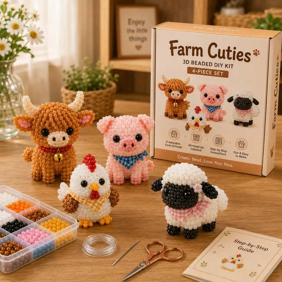 🧵✨ 3D Beaded Animal DIY Craft Kit – A Thoughtful Handmade Gift