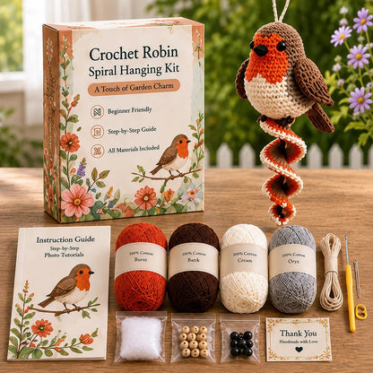 🦋🧶Crochet Spiral Hanging Kit – Beginner-Friendly DIY Garden Animal Decor 🍃