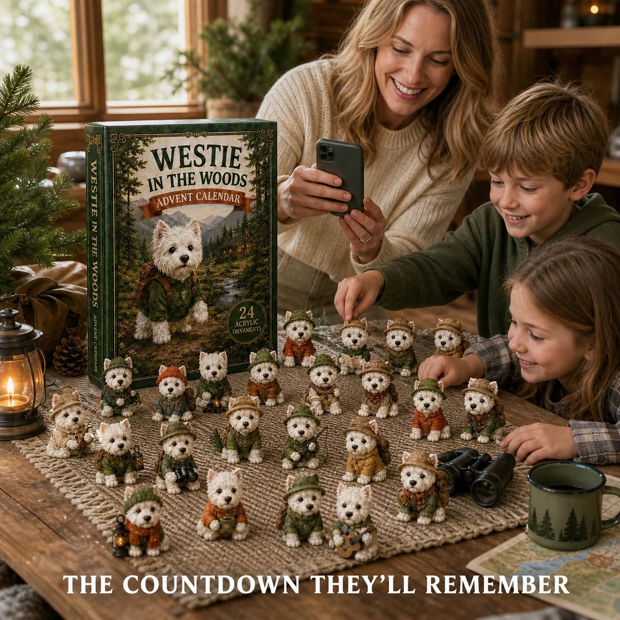 🎄Last Day 49% OFF –✨3D Westie In The Woods Advent Calendar 2026 - 24-Day Festive Countdown - Gift For Dog Lovers