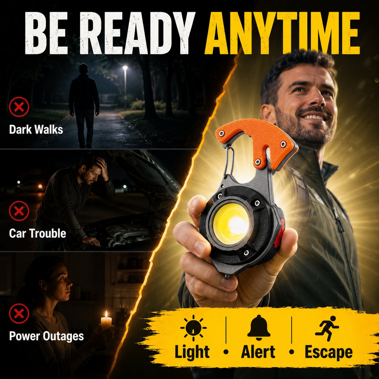 🔦 Mini Self-Defense LED Keychain Flashlight