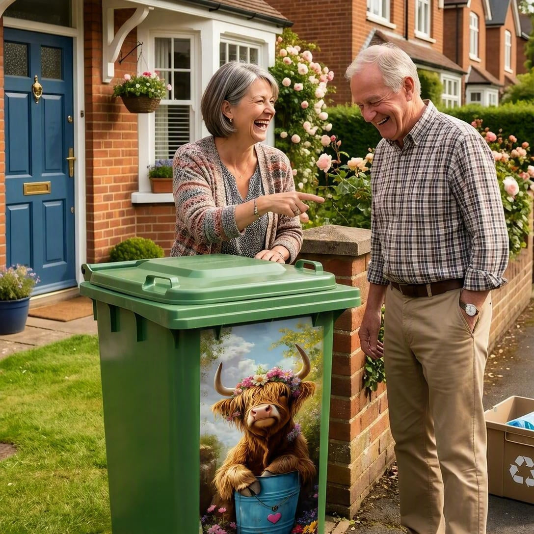Creative Trash Can Sticker with Colourful Cartoon✨