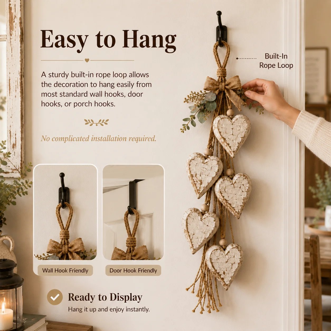 🔥HOT SALE🔥🍂🤎Hanging Heart Wall Decor